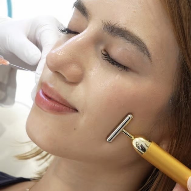 A patient receiving a Botox injection treatment from a doctor at BIANCA CLINIC