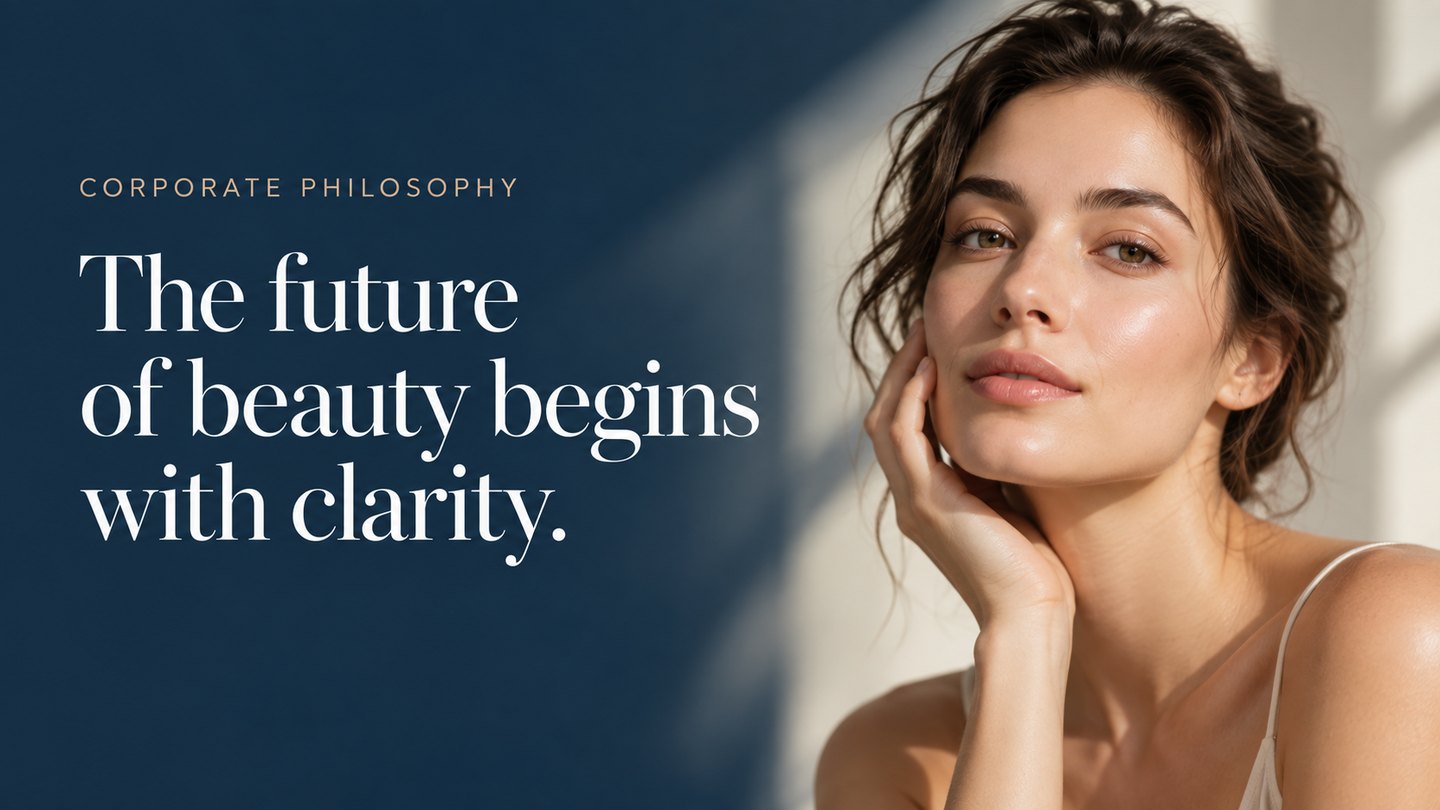 Corporate Philosophy: The future of beauty begins with clarity.