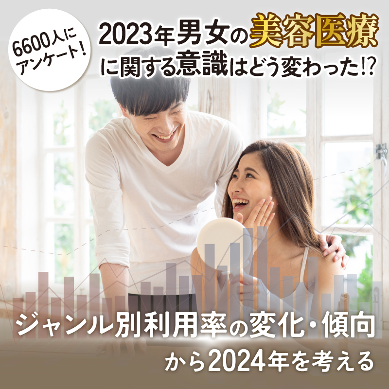 6600人にアンケート！2023年 男女の美容医療に関する意識はどう変わった？ジャンル別利用率の変化・傾向から2024年を考える