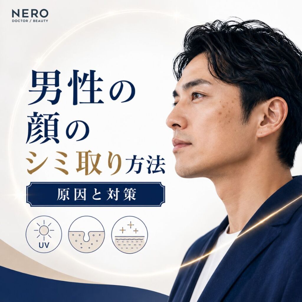 男性の顔のシミ取り方法5選｜原因とセルフケア・美容医療の選択肢を解説