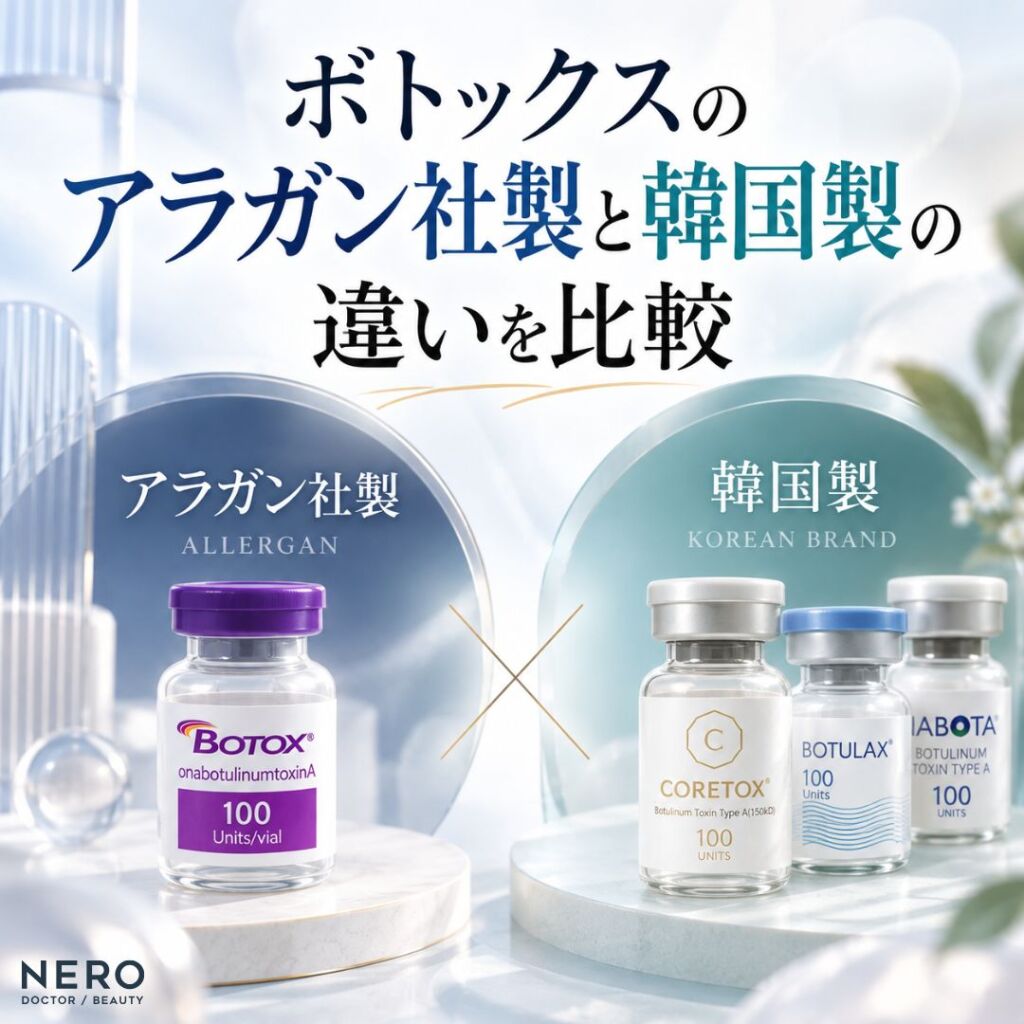 ボトックスのアラガン社製と韓国製の違いを比較