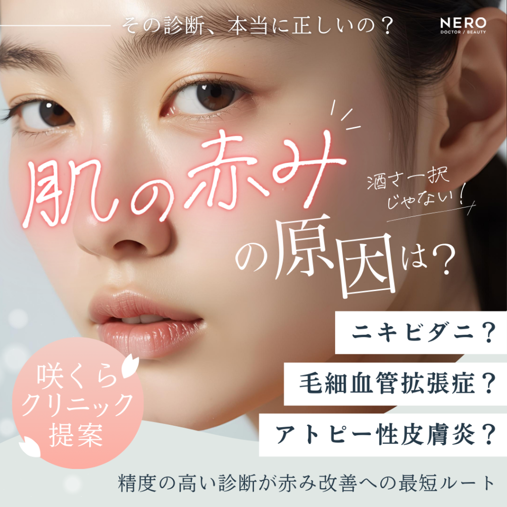 顔の赤みの原因は？“見た目だけ”で判断しない、正しい診断が改善への一歩【咲くらクリニック監修】