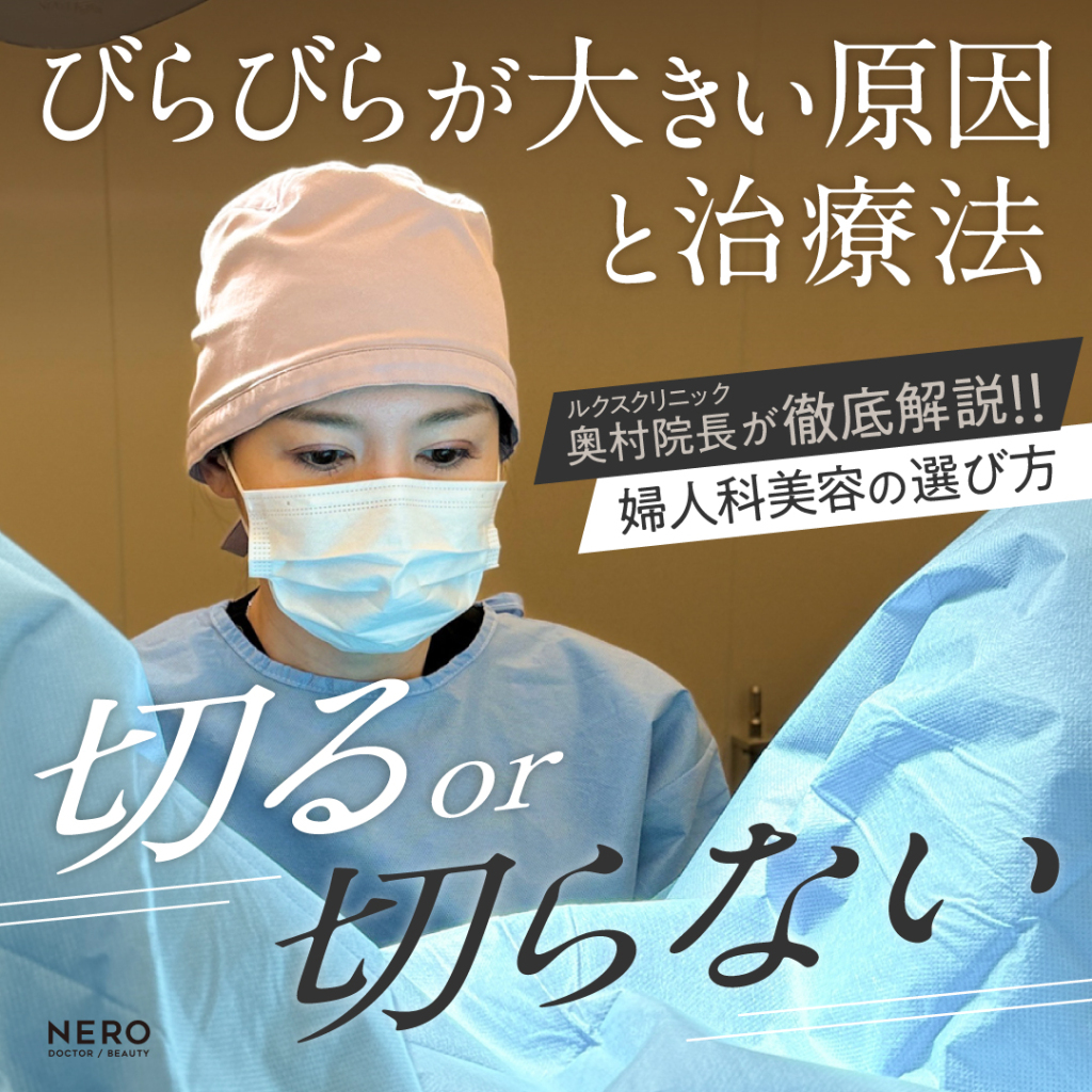 びらびらが大きい原因と治療法|切るor切らない 婦人科美容の選び方をルクスクリニック・奥村院長が徹底解説