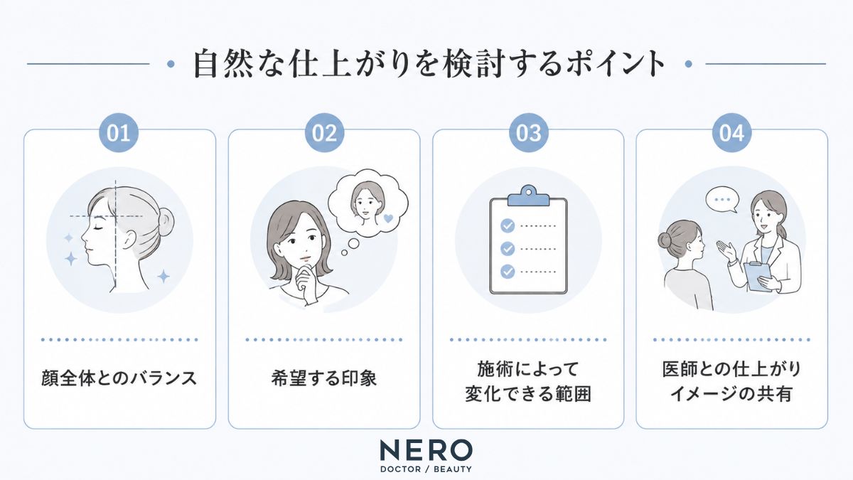 団子鼻施術で意識したい選び方のポイント図