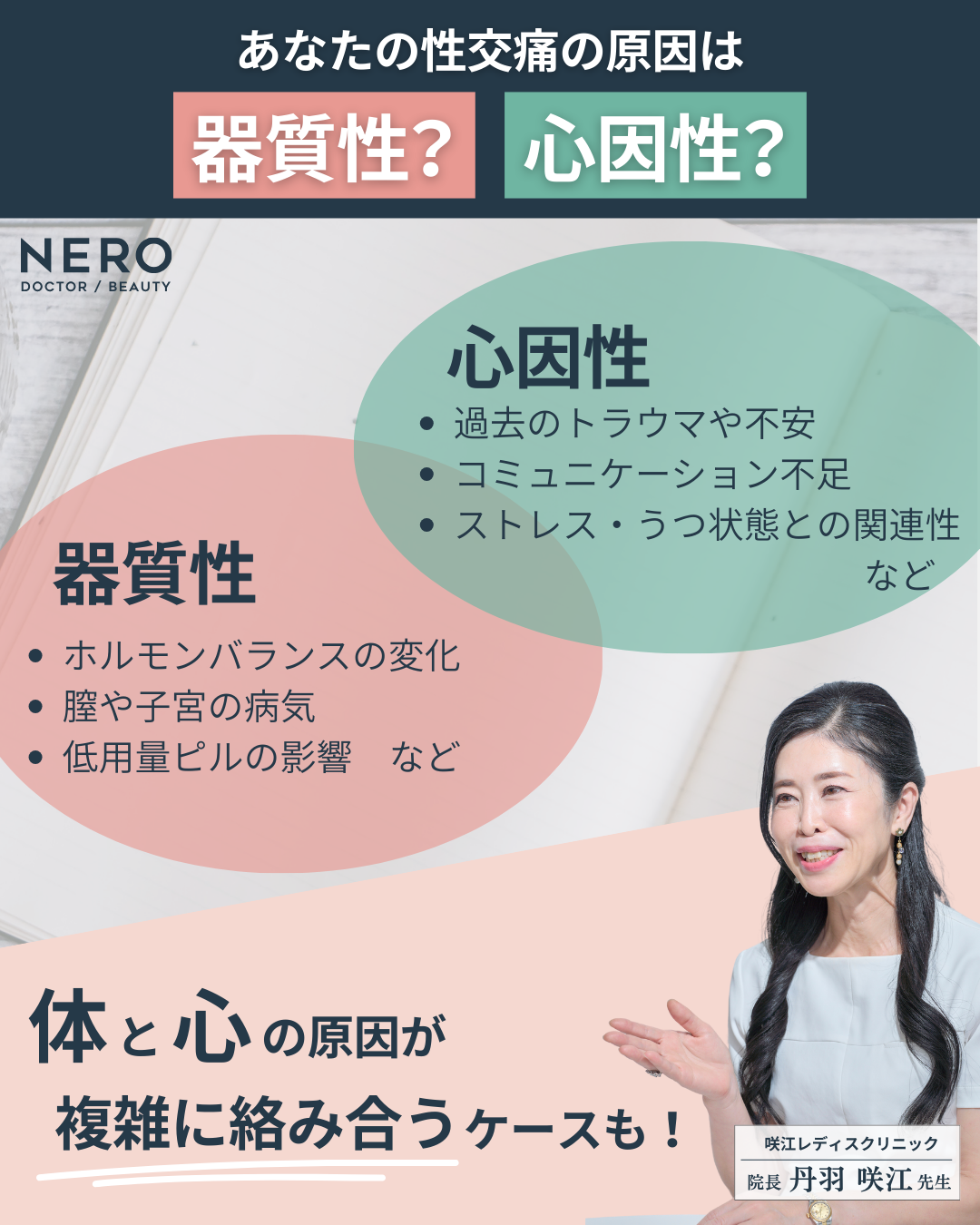 性交痛のヒリヒリ原因は人によって違う?専門家が教える“自己判断では分からない”本当の原因リスト【名古屋・咲江レディスクリニック 丹羽院長監修】