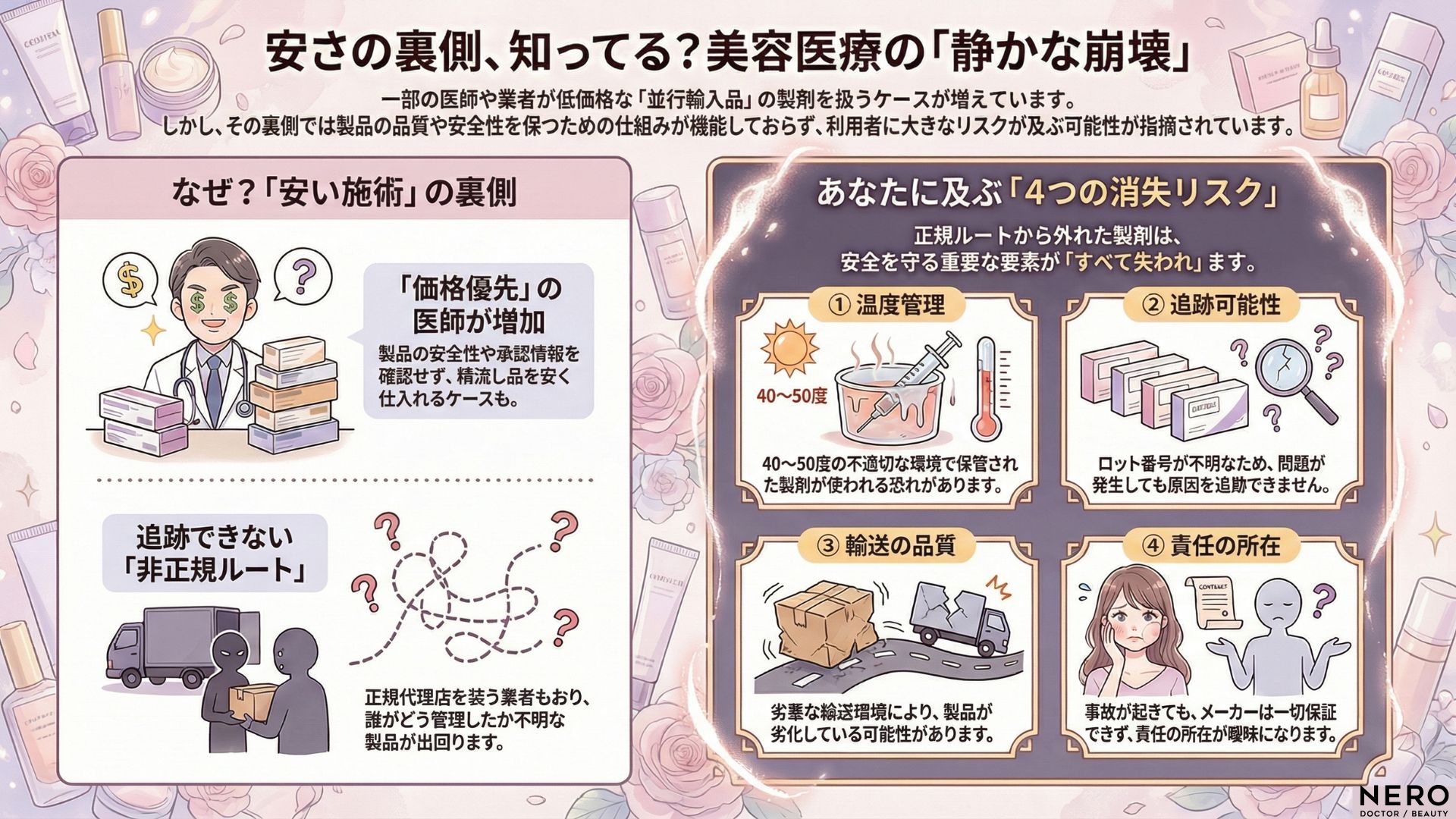【NERO独占スクープ】美容医療を侵食する“並行輸入の闇”——4社が語った誰も知らない危険な流通の真実