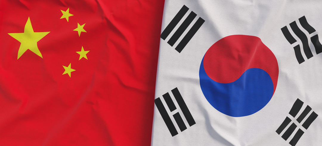 中国と韓国の国旗