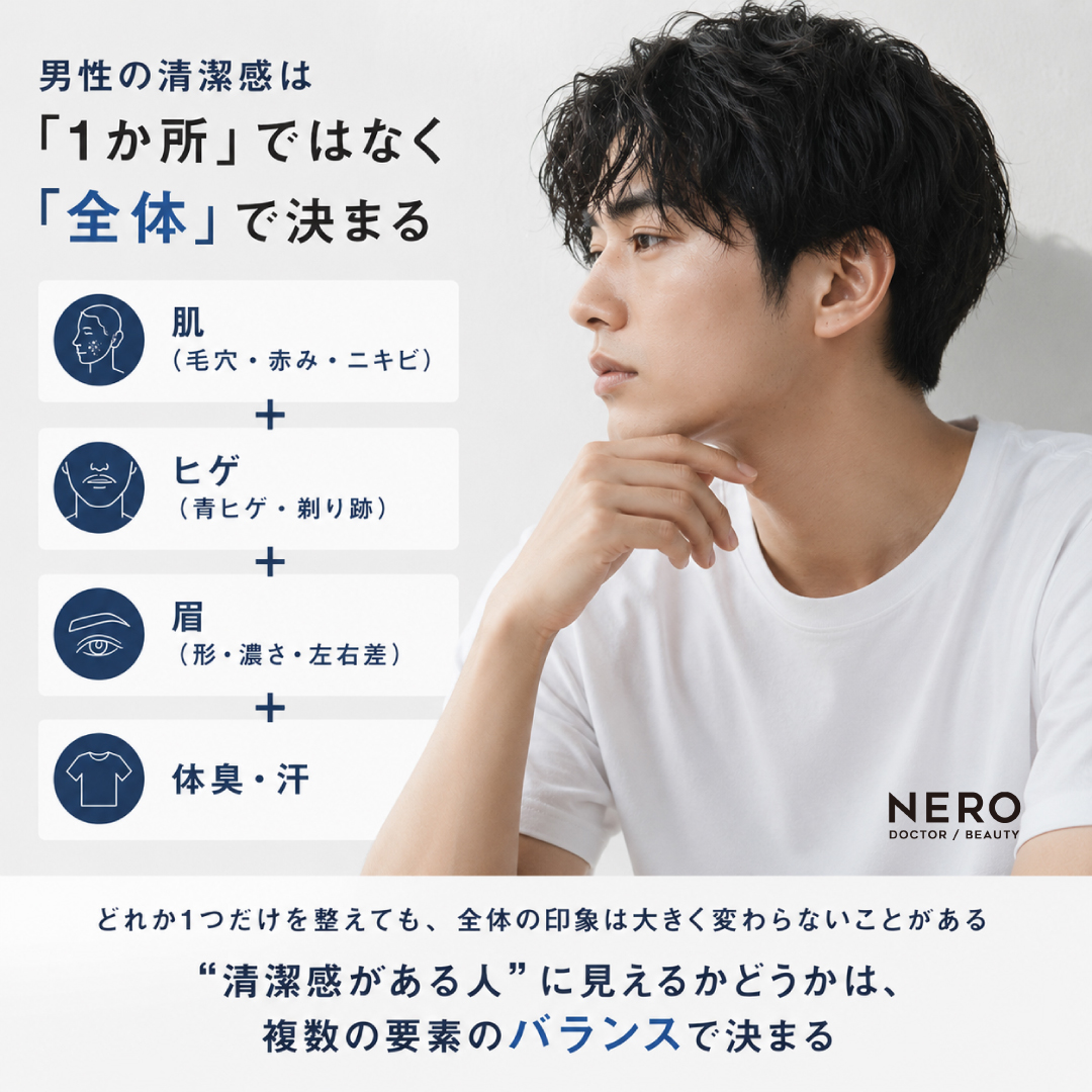 男性の清潔感を決める要素のチャート