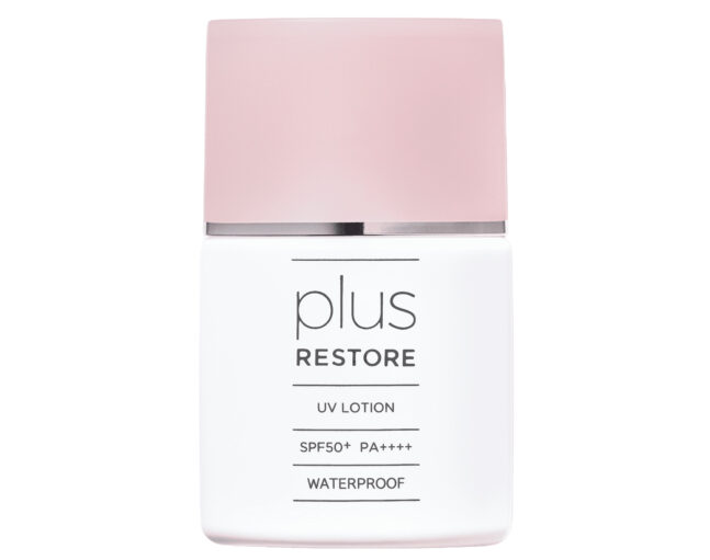 plus RESTORE（プラスリストア）のUVローション（日焼け止め）の商品パッケージ
