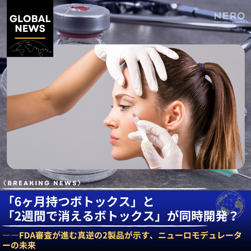 「6ヶ月持つボトックス」と「2週間で消えるボトックス」が同時に開発中——FDA審査が進む真逆の2製品が示す、ニューロモデュレーターの未来
