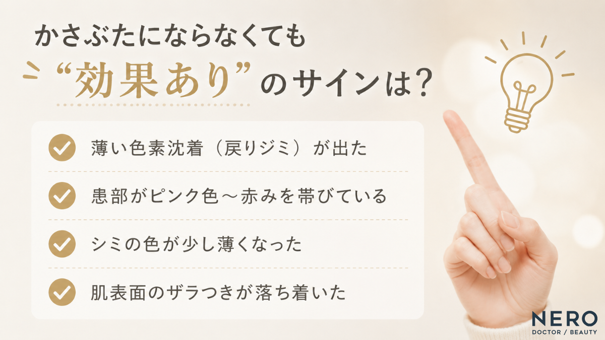 ピコスポット後にかさぶたにならなくても「効果あり」とされる4つのサインのチェックリスト