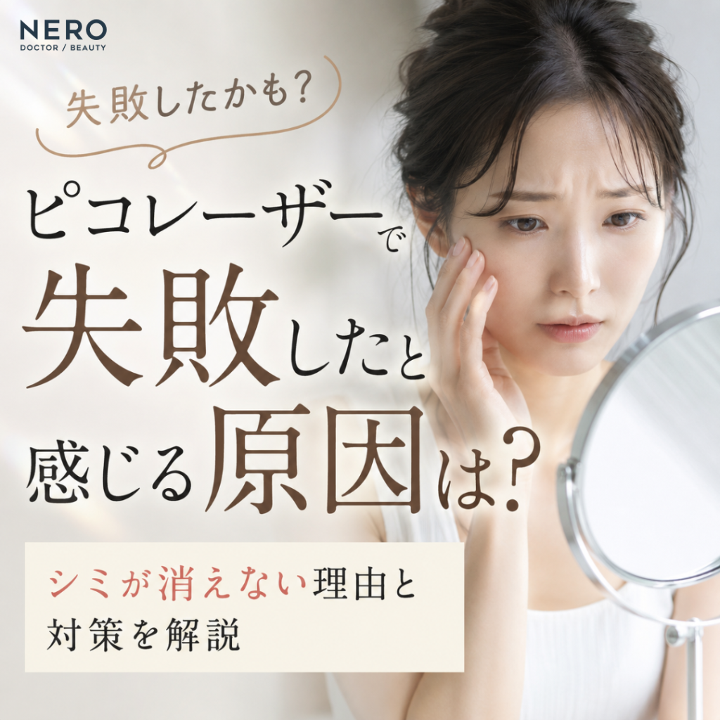 ピコレーザーで失敗したと感じる原因は？シミが消えない理由と対策を解説