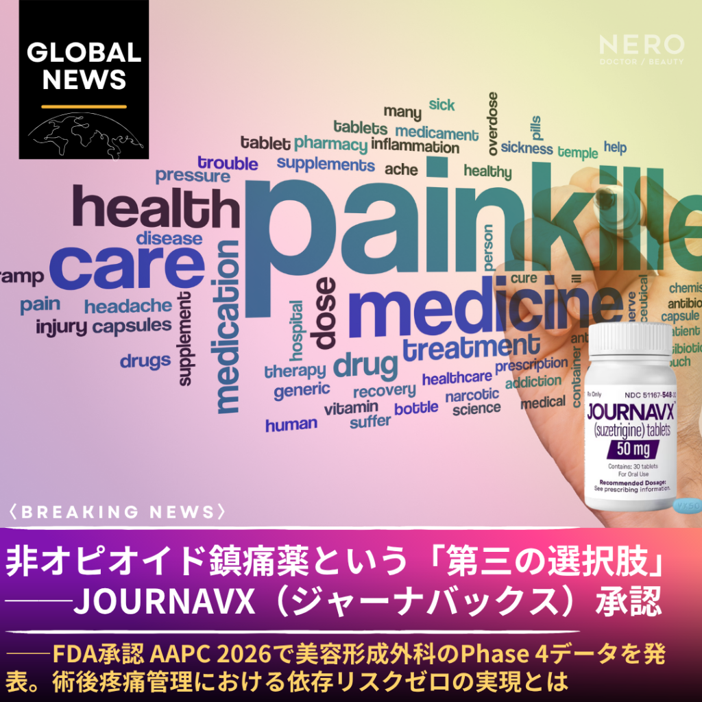 「施術中・後の痛みが変わる」──FDA承認の非オピオイド鎮痛薬JOURNAVX（ジャーナバックス）が美容医療に与える衝撃