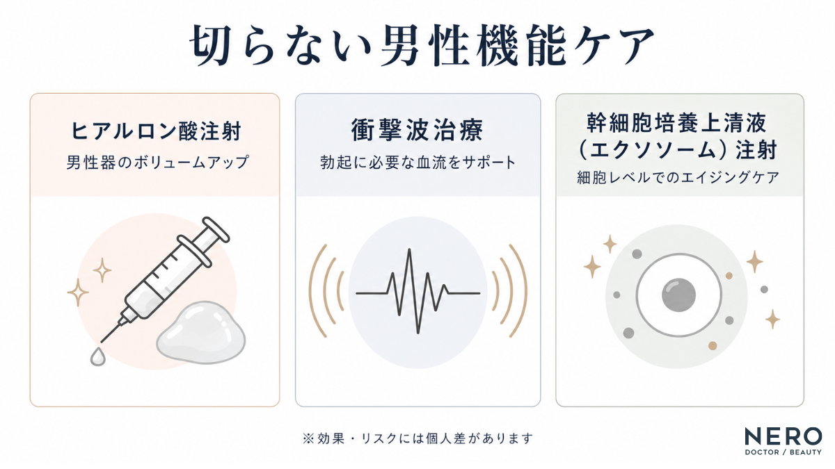 メンズクリニックでは切らない施術や再生医療的アプローチも選択肢になる