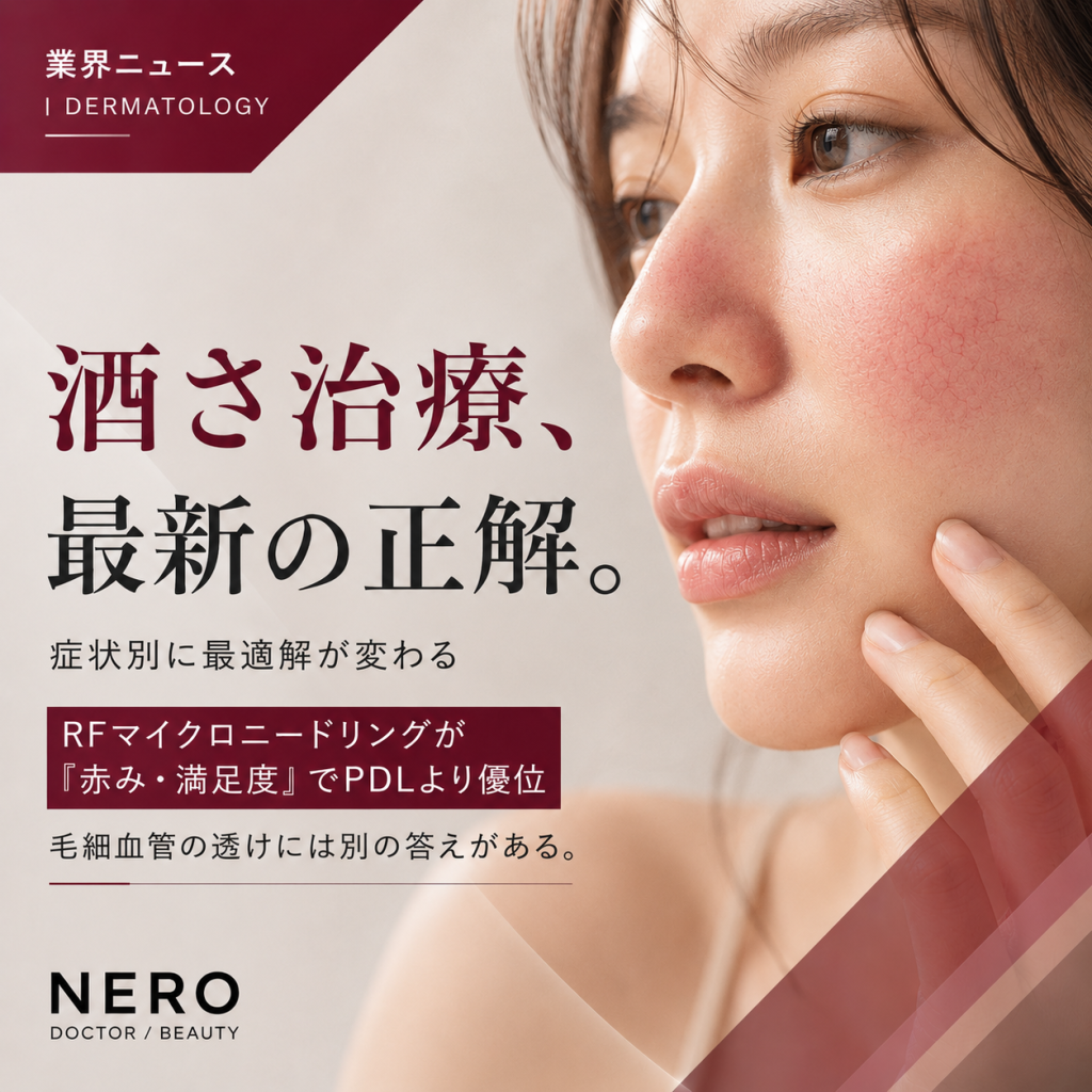 赤み・毛細血管・満足度を同時に評価──酒さのデバイス治療、何を選ぶかをNEROが整理！