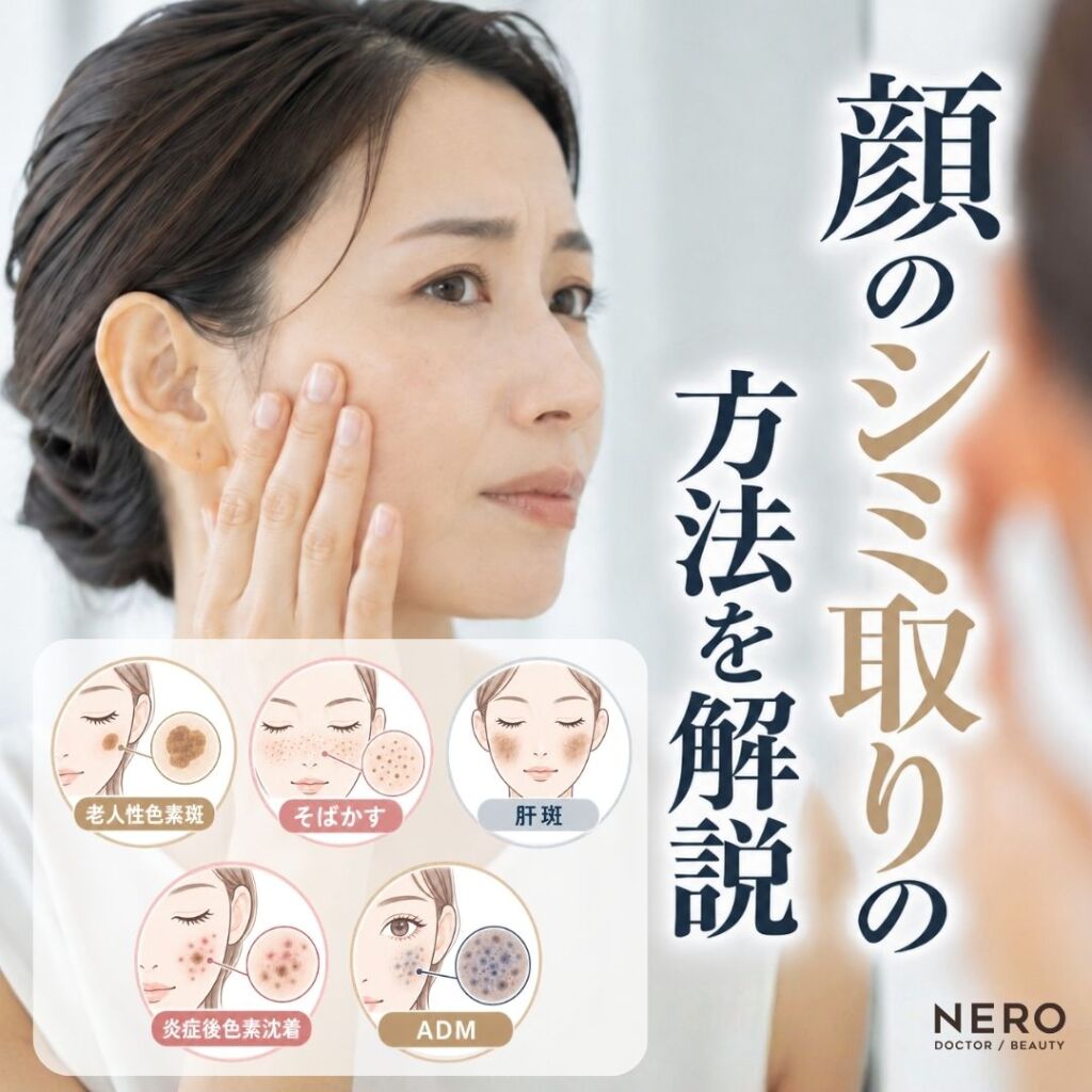 顔のシミ取りの方法とは？種類別に選択肢を解説