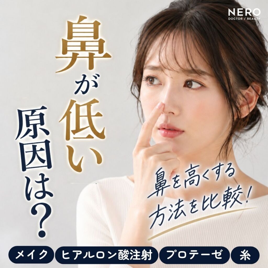 鼻が低いのはなぜ？原因と鼻を高くする4つの方法を比較