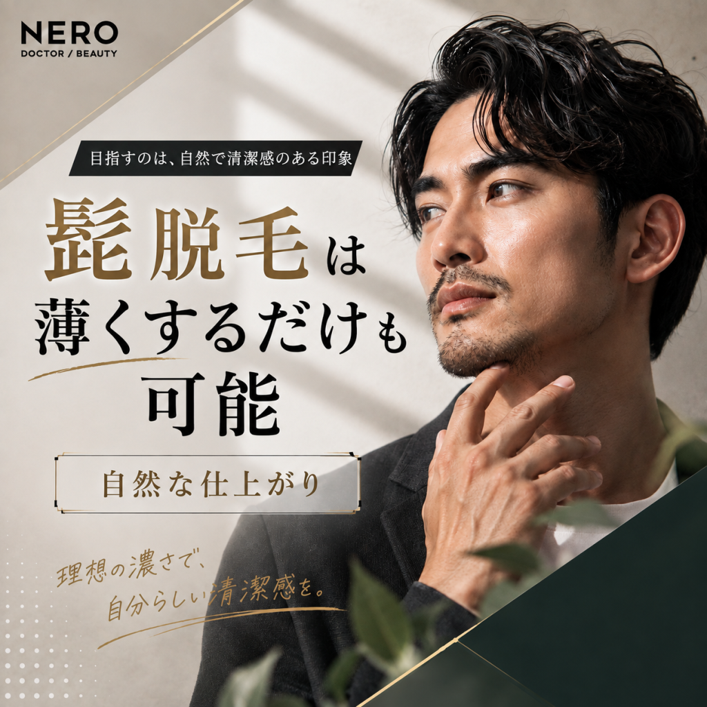 髭脱毛は薄くするだけでOK！自然な濃さを目指す方法を解説