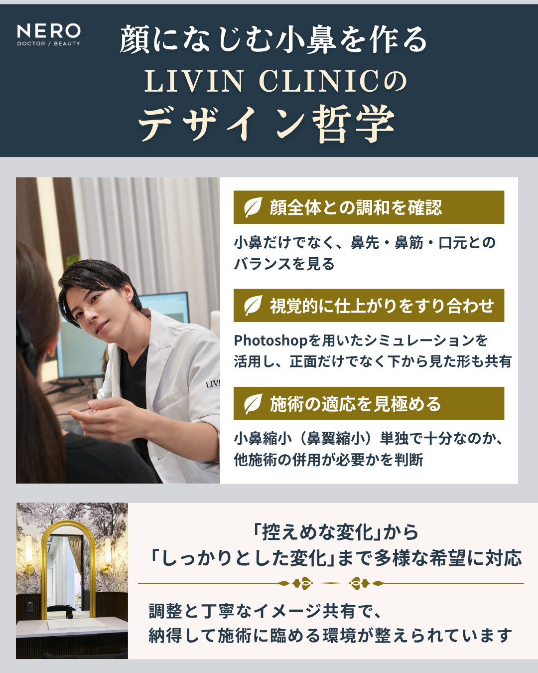 顔になじむ小鼻を作るLIVIN CLINICのデザイン哲学