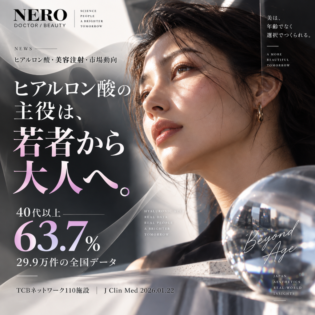 40代以上が6割を超えた──ヒアルロン酸注入ビッグデータが示す、美容医療の需要構造の変化