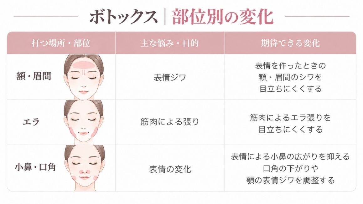 ボトックスを打つ場所と目的を解説した記事のアイキャッチ画像