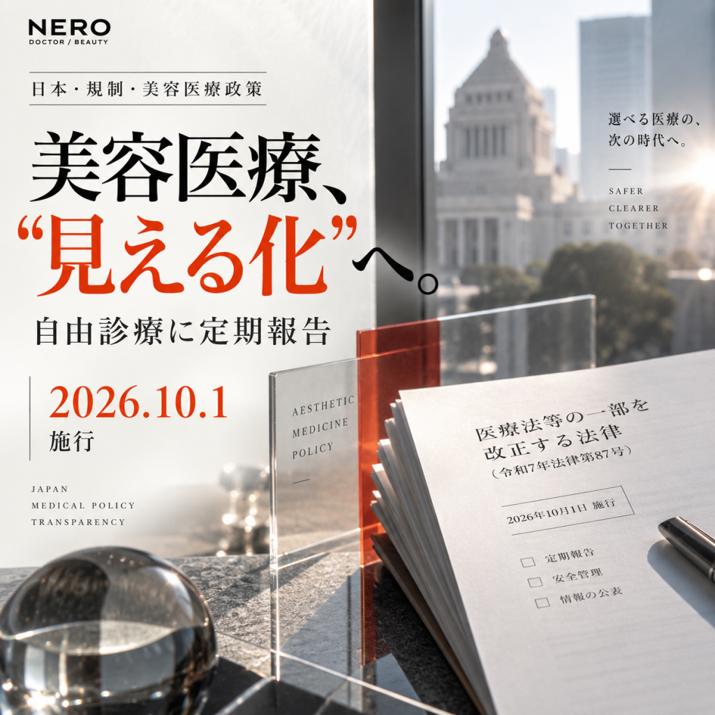 １０月１日からスタート！自由診療に「年1回の報告」が入る──医療法改正・美容医療定期報告義務を読む
