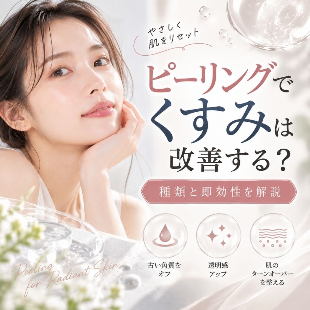 ピーリングでくすみは改善する？即効性の要因と種類を解説