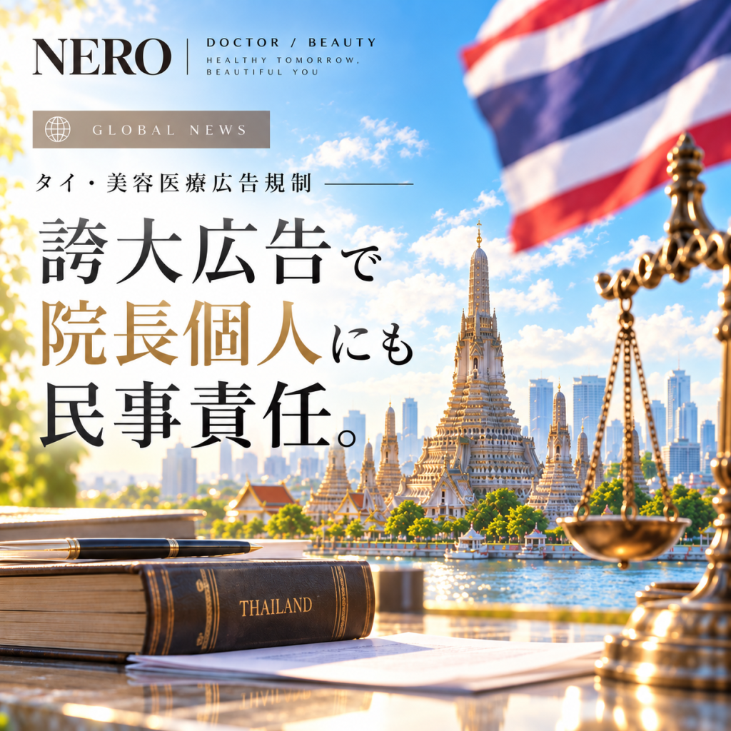 タイ美容クリニック広告判決2026──誇大広告は行政処分だけでなく民事責任・しかも院長個人も